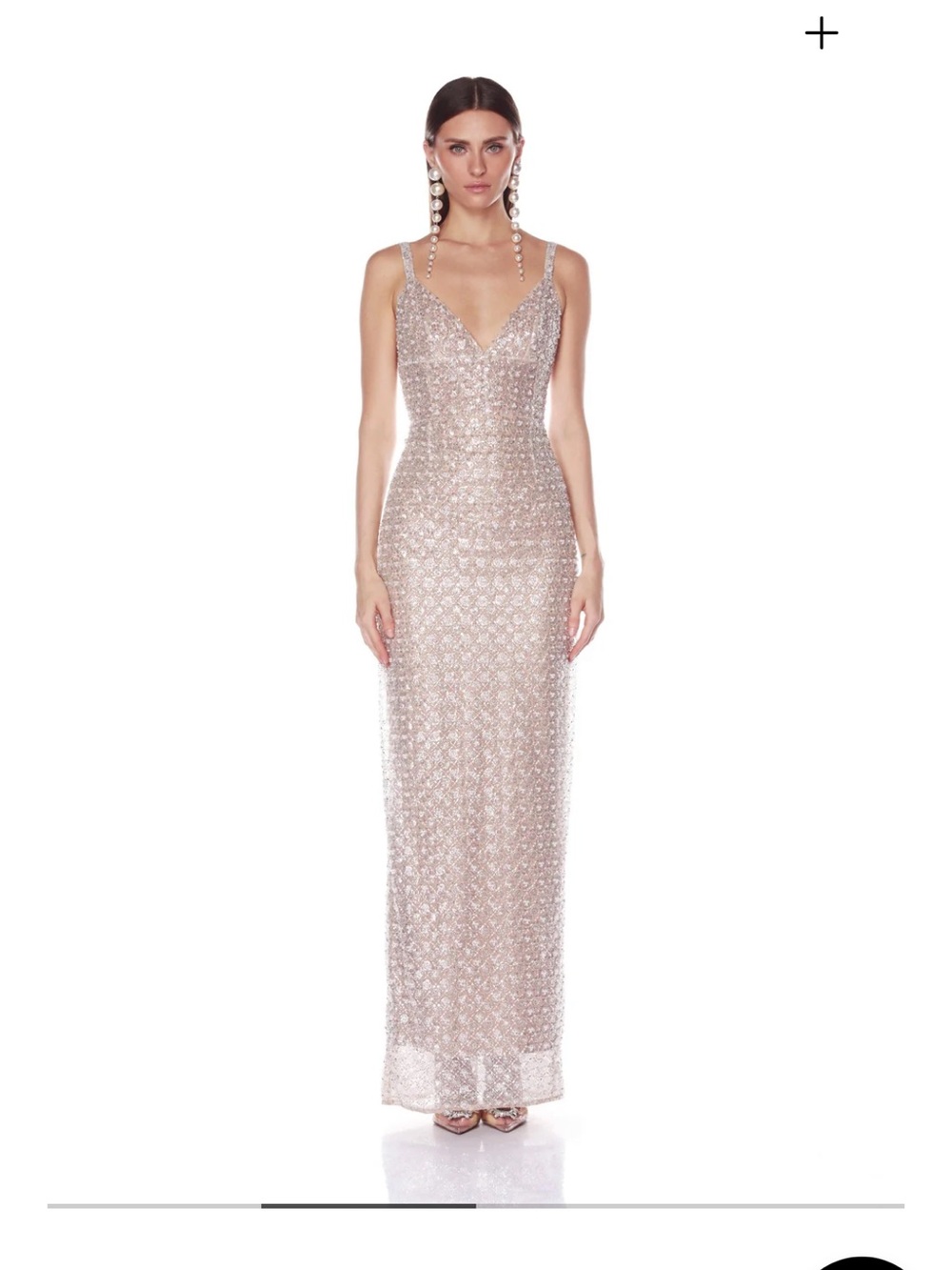 Bronx and Banco Allegra Silver Sequin Maxi dress